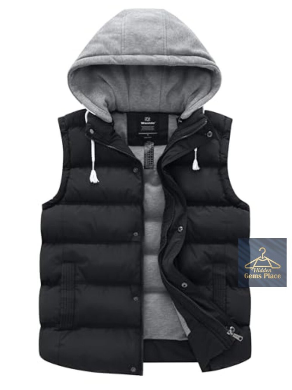 Quilted Puffer Vest Outerwear Warm Winter with Hood